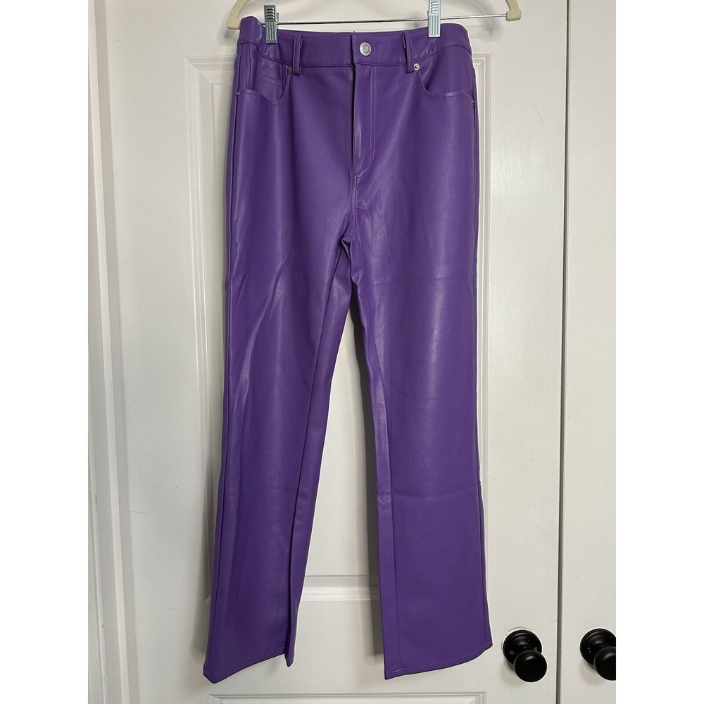 Anthropology, Avec Les Filles, Women's Purple Faux Leather Pants, Size 2